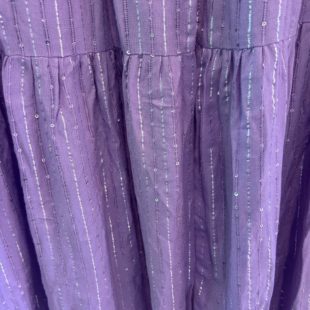 SUNDRESS Neo Long Roma Dress Lavender XS/S Boho Sequins Tiered Ruffled - Picture 5 of 11